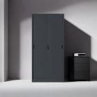 JAN NOWAK KUBA Fém szekrény polcokkal tolóajtókkal, 900x1850x400, modell antracitszürke