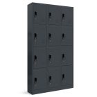 JAN NOWAK MARCIN fém öltözőszekrény, 12 rekeszes, 900x1850x400, modell antracitszürke