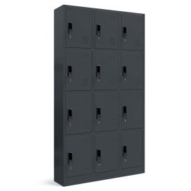   JAN NOWAK MARCIN fém öltözőszekrény, 12 rekeszes, 900x1850x400, modell antracitszürke