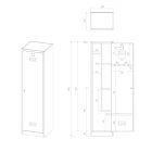 JAN NOWAK AGNES fém takarítószekrény, 500 x 1850 x 500 mm, fekete