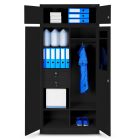 JAN NOWAK BORYS fém öltözőszekrény, 900x1850x500, modell fekete