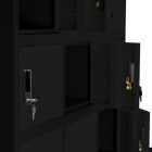 JAN NOWAK KAROL fém öltözőszekrény, 18 rekeszes, 900x1850x400, modell fekete