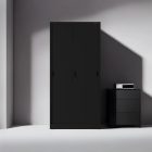 JAN NOWAK KUBA Fém szekrény polcokkal tolóajtókkal, 900x1850x400, modell fekete