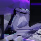 Diablo Képernyőállvány 49 hüvelykes monitorhoz, szürke-fekete LED RGB X-ARM