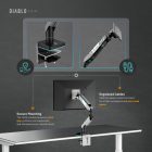 Diablo Képernyőállvány 49 hüvelykes monitorhoz, szürke-fekete LED RGB X-ARM