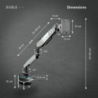 Diablo Képernyőállvány 49 hüvelykes monitorhoz, szürke-fekete LED RGB X-ARM