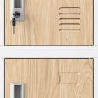 JAN NOWAK KAROL fém öltözőszekrény, 18 rekeszes, 900x1850x400, Eco Design: fehér/sonoma tölgy