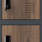 JAN NOWAK KAROL fém öltözőszekrény, 18 rekeszes, 900x1850x400, Eco Design: antracit/dió