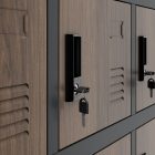 JAN NOWAK KAROL fém öltözőszekrény, 18 rekeszes, 900x1850x400, Eco Design: antracit/dió