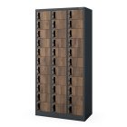 JAN NOWAK OLIVER fém öltözőszekrény, 900x1850x450, 33 rekeszes - Eco Design: antracit/dió 