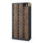 JAN NOWAK OLIVER fém öltözőszekrény, 900x1850x450, 33 rekeszes - Eco Design: antracit/dió 
