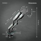 Diablo Képernyőállvány két 49 hüvelykes monitorhoz, szürke-fekete RGB X-Arm Dual