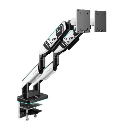 Diablo Képernyőállvány két 49 hüvelykes monitorhoz, fehér-fekete X-Arm Dual RGB