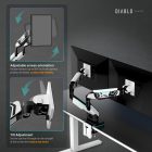 Diablo Képernyőállvány két 49 hüvelykes monitorhoz, fehér-fekete X-Arm Dual RGB