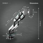 Diablo Képernyőállvány két 49 hüvelykes monitorhoz, fehér-fekete X-Arm Dual RGB