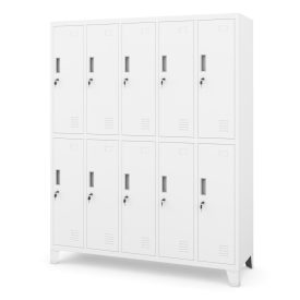   JAN NOWAK BARTEK pléh öltözőszekrény lábakon, 10 rekeszes 1360x1720x450, modell fehér