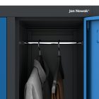 JAN NOWAK BARTEK pléh öltözőszekrény lábakon, 10 rekeszes 1360x1720x450, modell antracit-kék