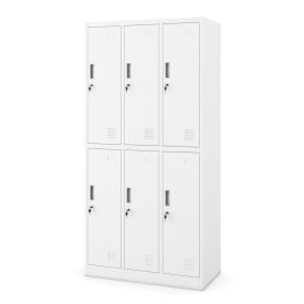   JAN NOWAK IGOR fém öltözőszekrény, 6 rekeszes, 900x1850x450, modell fehér