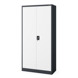   JAN NOWAK DAWID fém öltözőszekrény, 900x1850x450, antracit-fehér