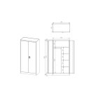 JAN NOWAK DAWID fém öltözőszekrény, 900x1850x450, antracit-fehér