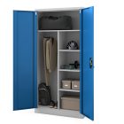 JAN NOWAK DAWID fém öltözőszekrény, 900x1850x450, szürke-kék