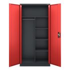 JAN NOWAK DAWID fém öltözőszekrény, 900x1850x450, antracit-piros
