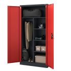 JAN NOWAK DAWID fém öltözőszekrény, 900x1850x450, antracit-piros