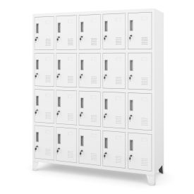   JAN NOWAK ROBERT fém öltözőszekrény, 20 rekeszes, 1360x1720x450, modell fehér