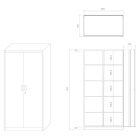 JAN NOWAK JAN Compact fémszekrény 1750 x 800 x 400 mm, antracit