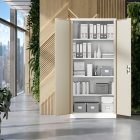 JAN NOWAK JAN H fém iratszekrény 900x1950x400, fehér-arany tölgy