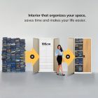 JAN NOWAK JAN H fém iratszekrény 900x1950x400, fehér-arany tölgy