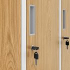 JAN NOWAK IGOR fém öltözőszekrény, 6 rekeszes, 900x1850x450,  fehér-aranytölgy