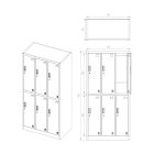 JAN NOWAK IGOR fém öltözőszekrény, 6 rekeszes, 900x1850x450,  fehér-aranytölgy