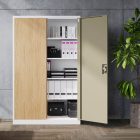 JAN NOWAK JAN II fém iratszekrény 1150x1850x400, modell fehér-sonoma tölgy