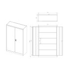 JAN NOWAK JAN II fém iratszekrény 1150x1850x400, modell fehér-sonoma tölgy