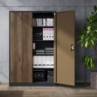 JAN NOWAK JAN II fém iratszekrény 1150x1850x400, modell antracit/dió