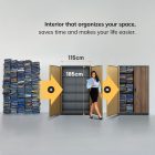 JAN NOWAK JAN II fém iratszekrény 1150x1850x400, modell antracit/dió