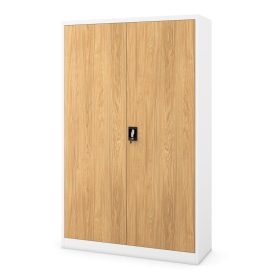   JAN NOWAK JAN II fém iratszekrény 1150x1850x400, Fehér - Arany tölgy