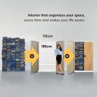 JAN NOWAK JAN II fém iratszekrény 1150x1850x400, Fehér - Arany tölgy