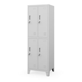   JAN NOWAK BARTEK 2 plus pléh öltözőszekrény lábakon, 4 rekeszes 559 × 1720 × 450, szürke