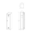 JAN NOWAK KACPER II 1 Plus öltözőszekrény, kétmodulos, 300 × 1800 × 500 mm, szürke