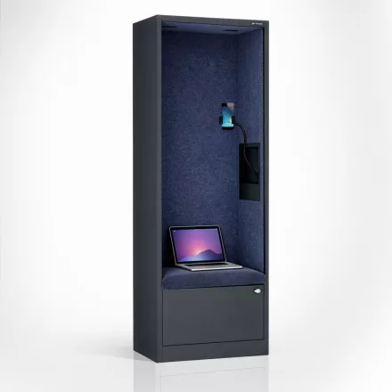 JAN NOWAK SALLY MentalBox hangszigetelt akusztikus fülke 1850 x 600 x 400 mm, antracit-sötétkék