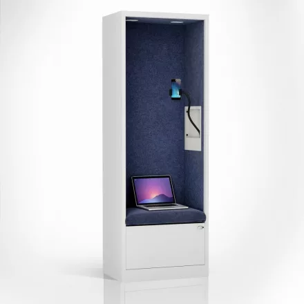 JAN NOWAK SALLY MentalBox hangszigetelt akusztikus fülke 1850 x 600 x 400 mm, fehér-sötétkék