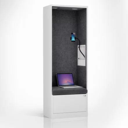 JAN NOWAK SALLY MentalBox hangszigetelt akusztikus fülke 1850 x 600 x 400 mm, fehér-sötétszürke
