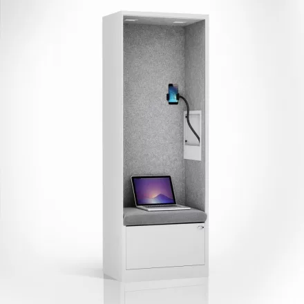 JAN NOWAK SALLY MentalBox hangszigetelt akusztikus fülke 1850 x 600 x 400 mm, fehér-szürke