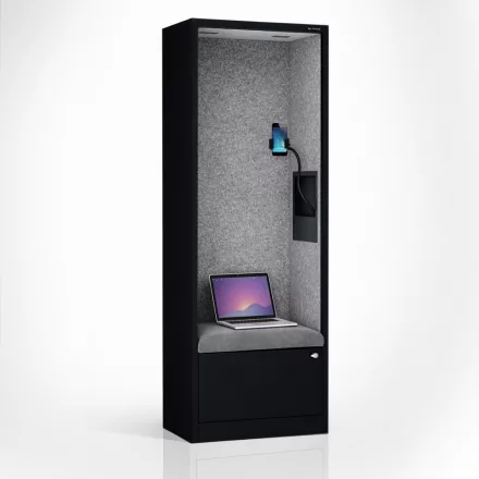 JAN NOWAK SALLY MentalBox hangszigetelt akusztikus fülke 1850 x 600 x 400 mm, fekete-szürke