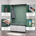 JAN NOWAK SALLY MentalBox hangszigetelt akusztikus fülke 1850 x 1150 x 400 mm, fehér-zöld