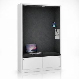   JAN NOWAK SALLY MentalBox hangszigetelt akusztikus fülke 1850 x 1150 x 400 mm, fehér-sötétszürke