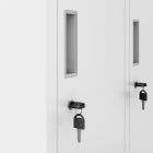 JAN NOWAK BARTEK 2 plus pléh öltözőszekrény lábakon, 4 rekeszes 559 × 1720 × 450, fehér