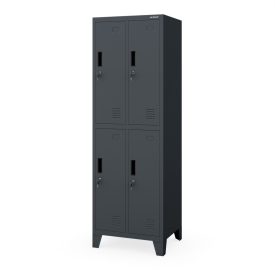   JAN NOWAK BARTEK 2 plus pléh öltözőszekrény lábakon, 4 rekeszes 559 × 1720 × 450, antracit